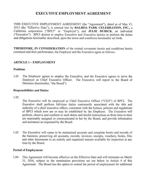 gserp|vps standard executive employment contract.